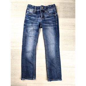 Departwest Boys Size 6 Tripp Straight Jeans Dark Wash Adjust Waist Buckle